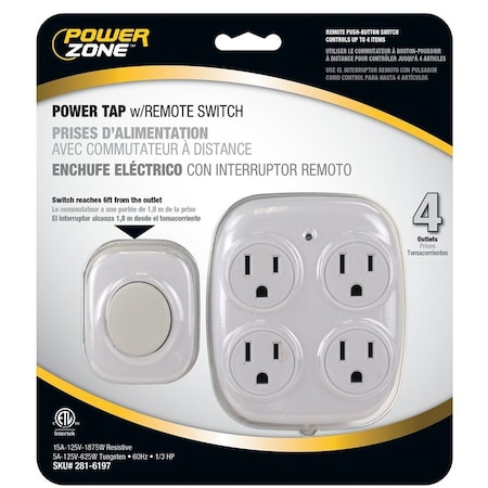 Tap Indoor 4-Outlet W/Remote